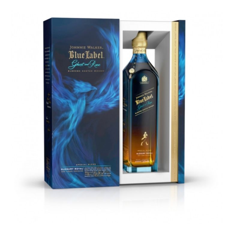 Immagine di WHISKY JOHNNIE WALKER BLUE LABEL - GHOST AND RARE GLENURY ROYAL-70CL ASTUCC