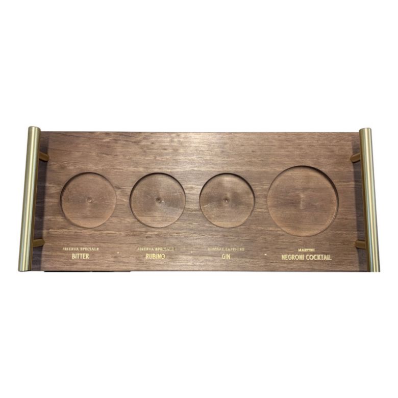 Immagine di BICCHIERI CON VASSOIO IN LEGNO NEGRONI - (NEGRONI EDUCATIONAL TRAY)