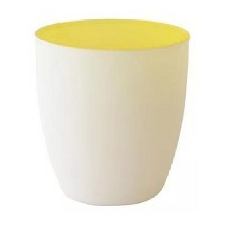 Immagine di PORTACANDELE VETRO SATIN.POPPIE x6pz - COD.168266 DUNI 90X85mm BIANCO/GIALLO