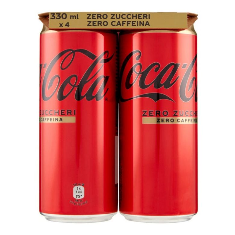 Immagine di COCA COLA ZERO E CAFFEINA FREE-33CL LATT - Confezione da 24 Barattoli