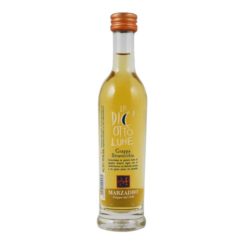 Immagine di GRAPPA MARZADRO DICIOTTOLUNE MIGNON 4CL - Confezione da 25 Bottiglie