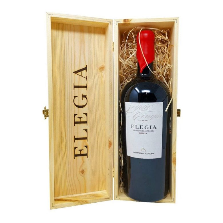 Immagine di VINO PRODUTTORI DI MANDURIA ELEGIA 2017 - PRIMITIVO DOC-CASSA IN LEGNO 1,5LT