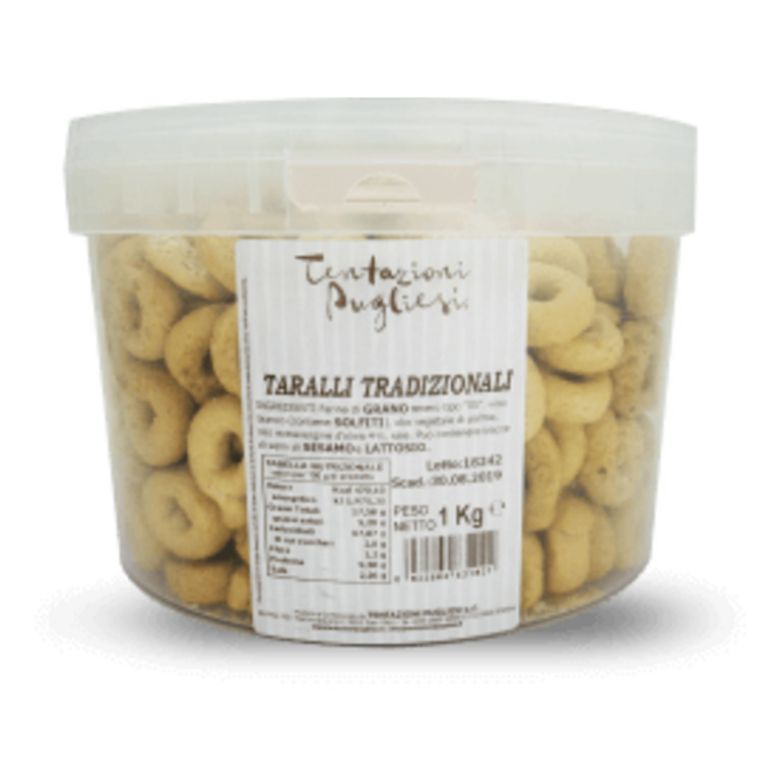 Immagine di SNACK SECCHIELLO 1KG.TARALLINI CLASSICI - TENTAZIONI PUGLIESI