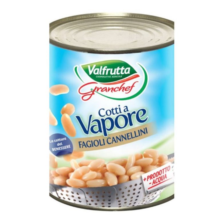 Immagine di VALFRUTTA FAGIOLI CANNELLINI 1KG - Confezione da 6 Pezzi - COTTI AL VAPORE