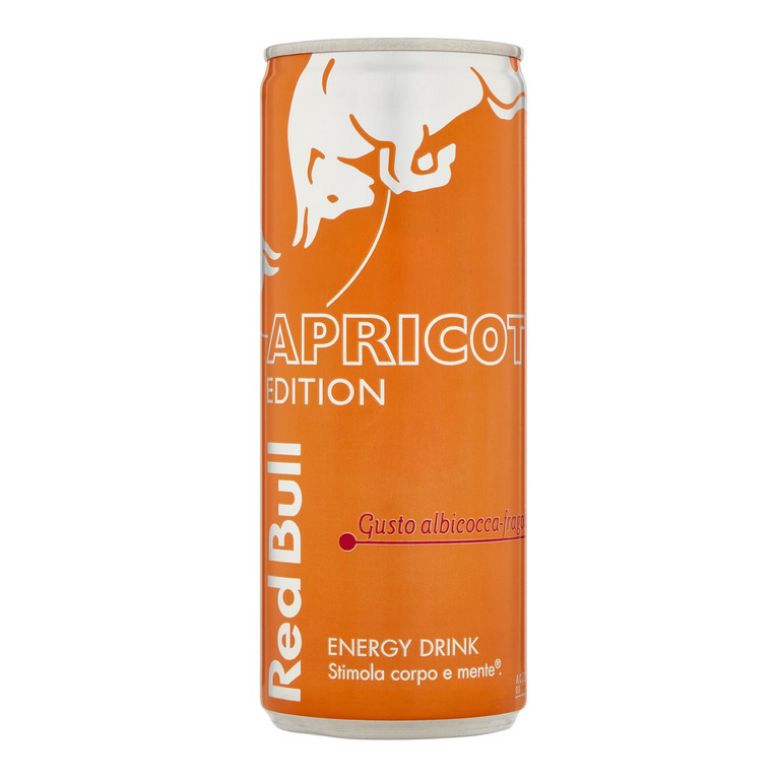 Immagine di RED BULL ALBICOCCA E FRAGOLA 25 CL - Confezione da 24 Barattoli - LATTINA APRICOT EDITION