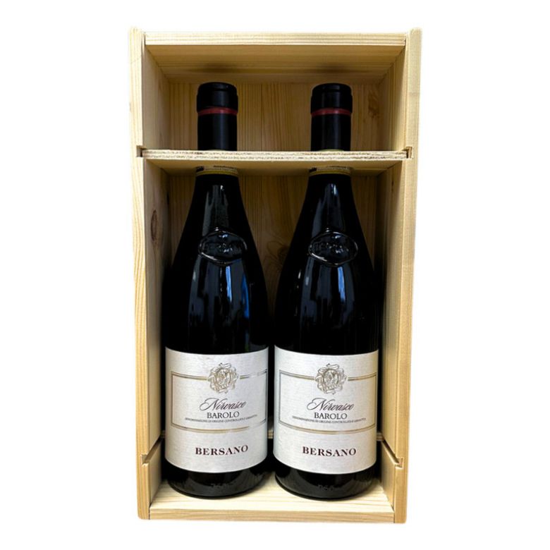 Immagine di VINO BERSANO NIRVASCO BAROLO 2019 - Confezione da 2 Bottiglie - DOCG-75CL CASSA IN LEGNO DA 2 BT